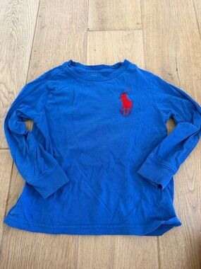Polo by Ralph Lauren Boys Long-Sleeve Tee - Bright Blue with Red Pony